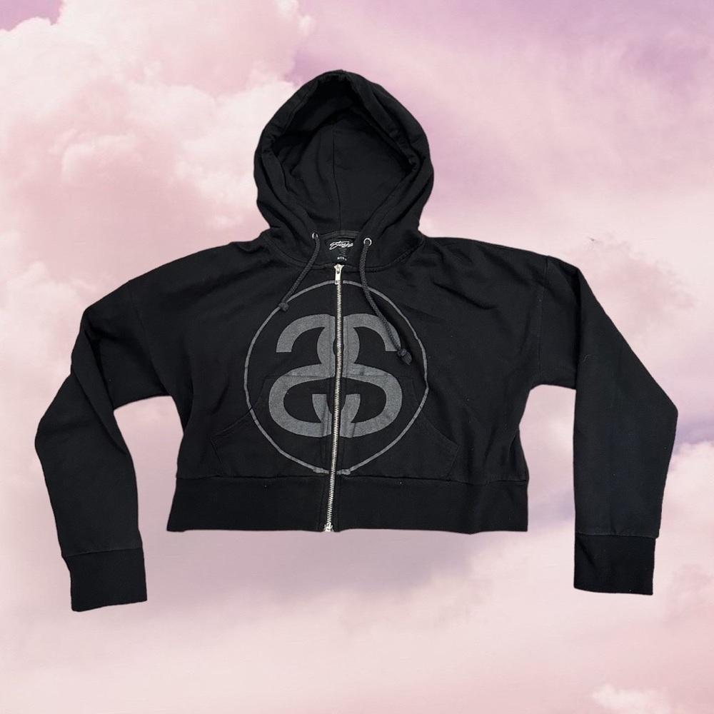 STUSSY cropped jacket zip up hoodie 
Perfect condition 
Size medium 

#grunge
